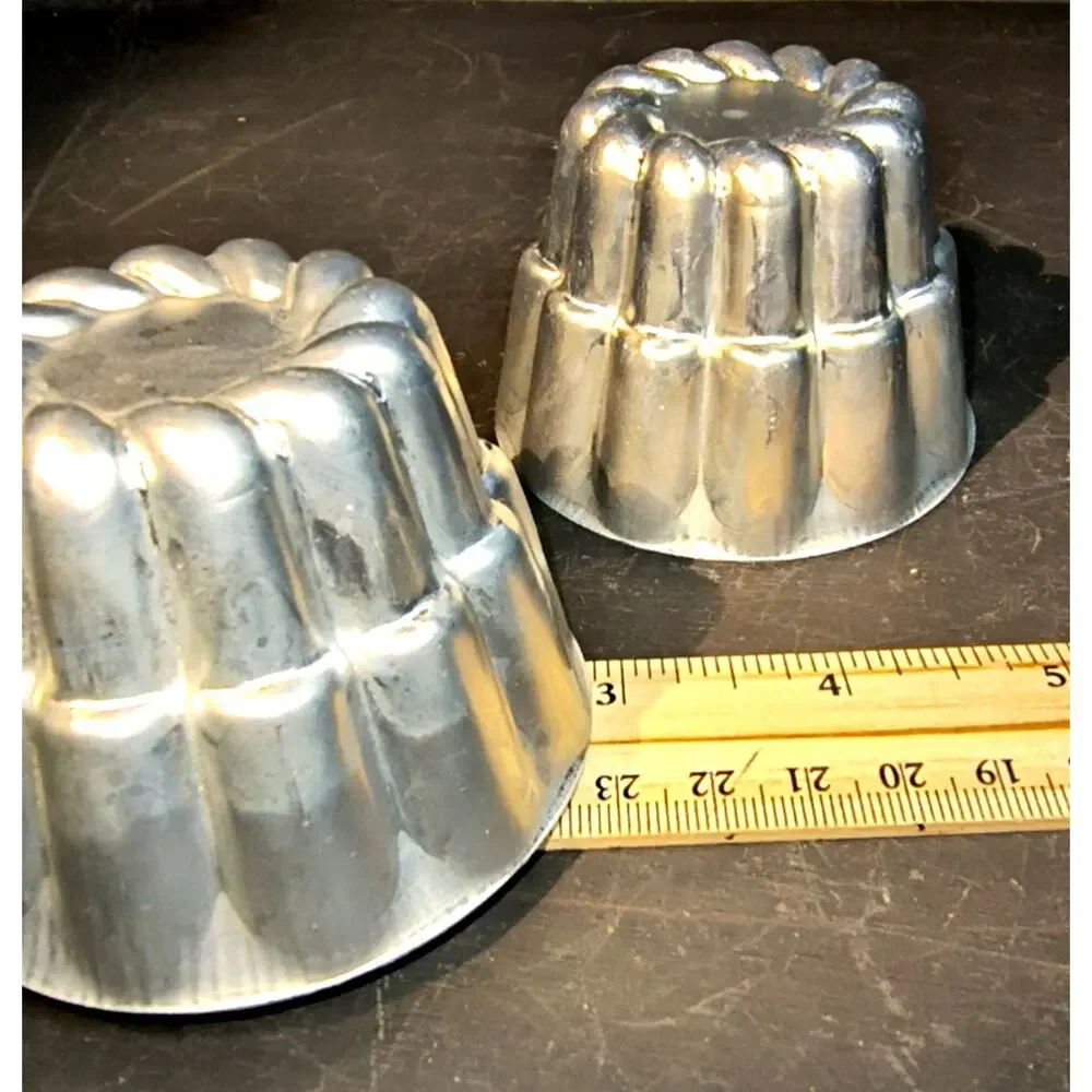 1765.  Set of 2 Aluminum Cupcake or Jello Molds